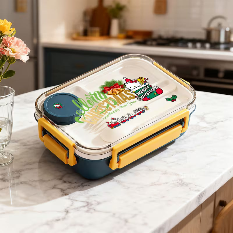 Portable 3-Layer Stainless Steel Lunch Box
