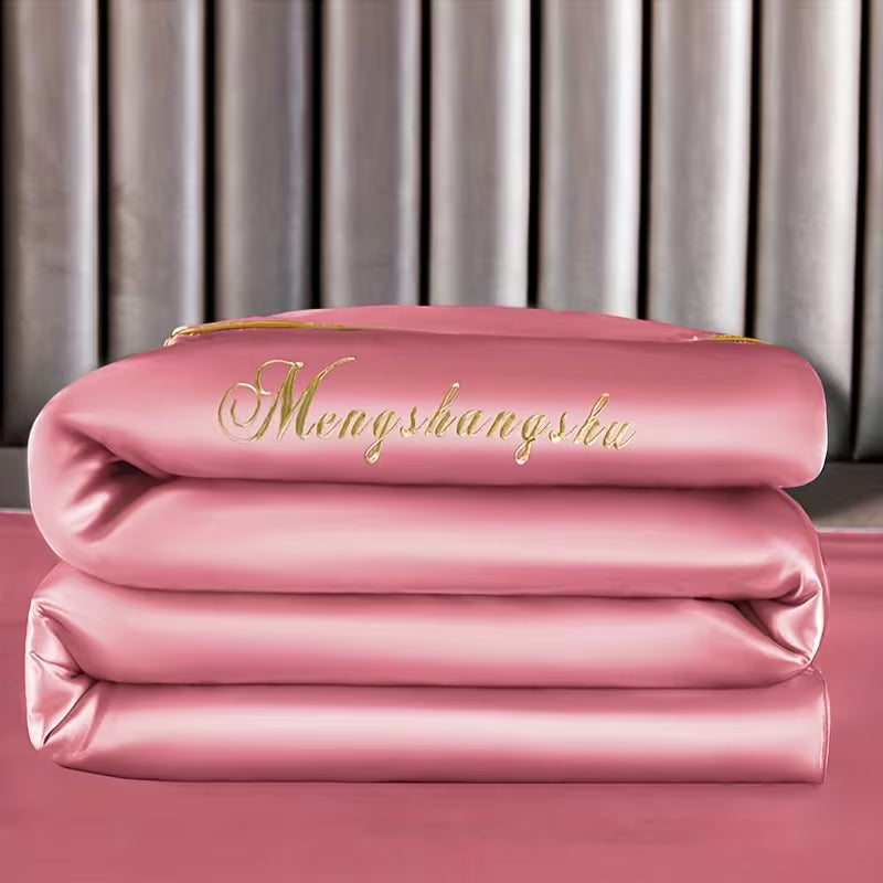 Luxury Solid Color Embroidered Comforter Set – Ultra Soft Breathable Cooling Bedding
