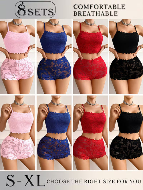 Luxury French Lace Lingerie Set (8PCS)