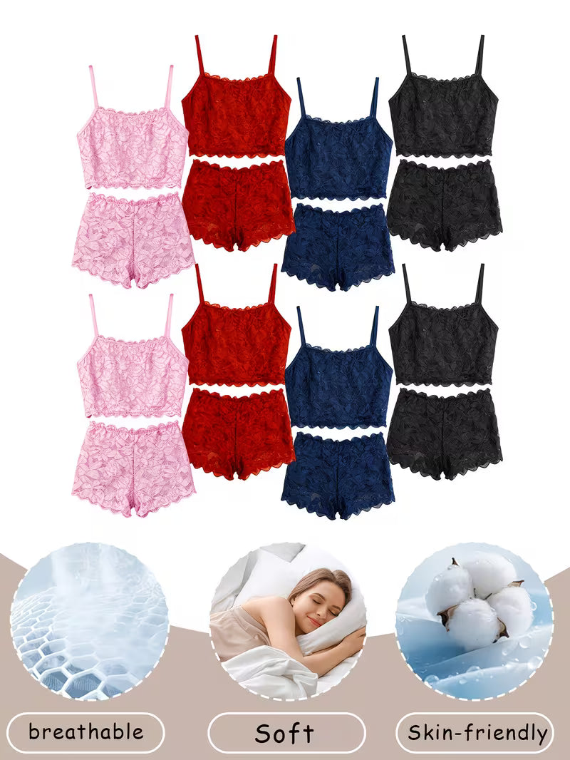 Luxury French Lace Lingerie Set (8PCS)