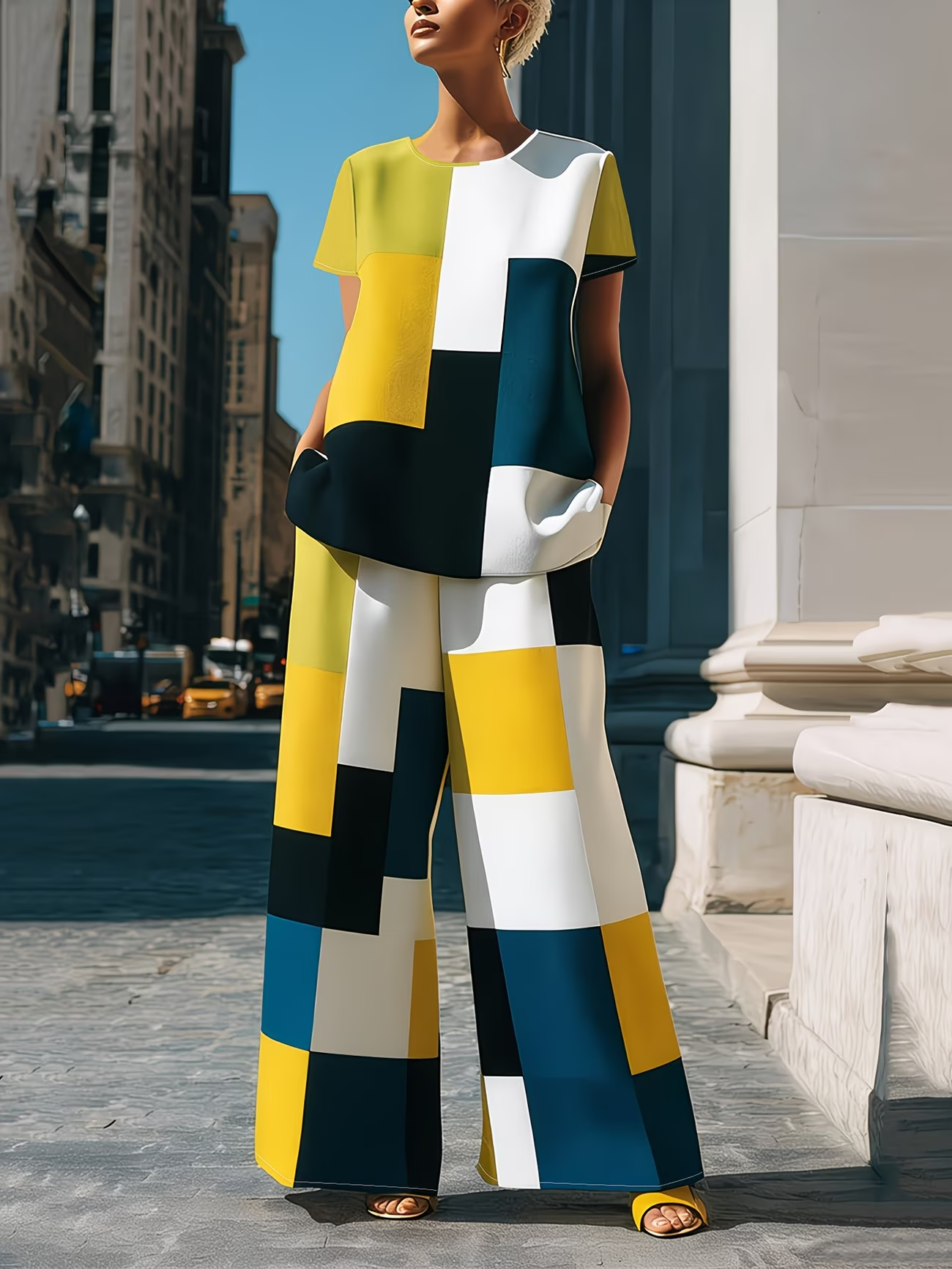Urban Grace V-Neck Workwear Co-Ord