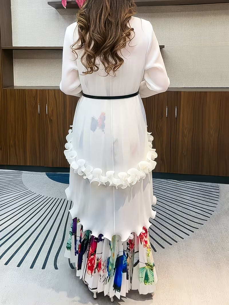 Modest Luxe Plus Size Ruffle Edge Pleated Co-Ord Set
