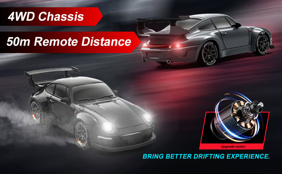 1:24 Scale 4WD RC Drift Car – 2.4GHz High-Speed 20KM/H Racing Car with LED Lights