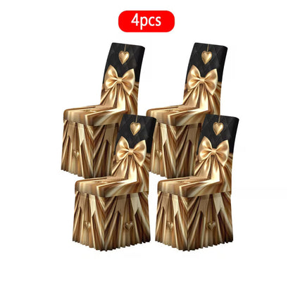 Luxury Minimalist Pattern Dining Tablecloth & Skirted Chair Cover Set – Decorative Dining Chair Covers