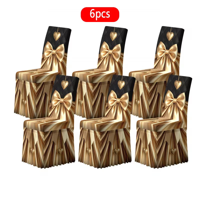 Luxury Minimalist Pattern Dining Tablecloth & Skirted Chair Cover Set – Decorative Dining Chair Covers