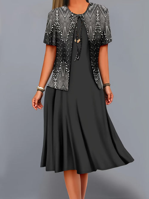 Ethnic Fusion Jacket & Skirt Set – Spring Autumn Comfort Wear