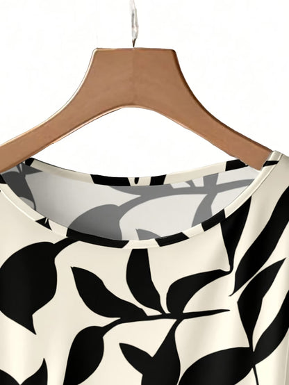 Artistic Vintage Print Two-Piece Outfit