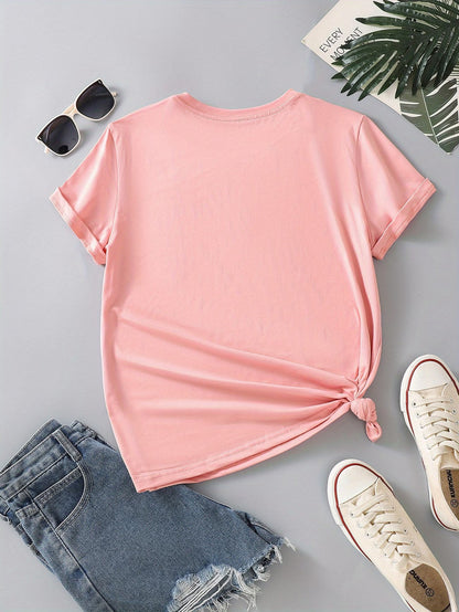 4PCS Women’s Vintage Valentine Print T-Shirts – Short Sleeve Round Neck Casual Tees
