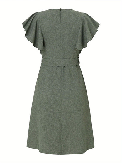 ZANZEA Women’s Square Neck Button Dress