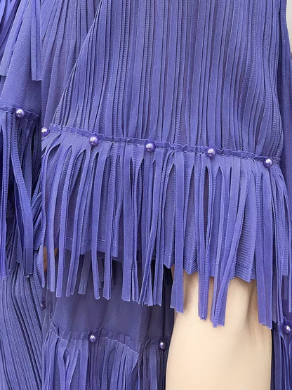 Effortless Style Plus Size Ruffle Tassel Skirt Co-Ord Set