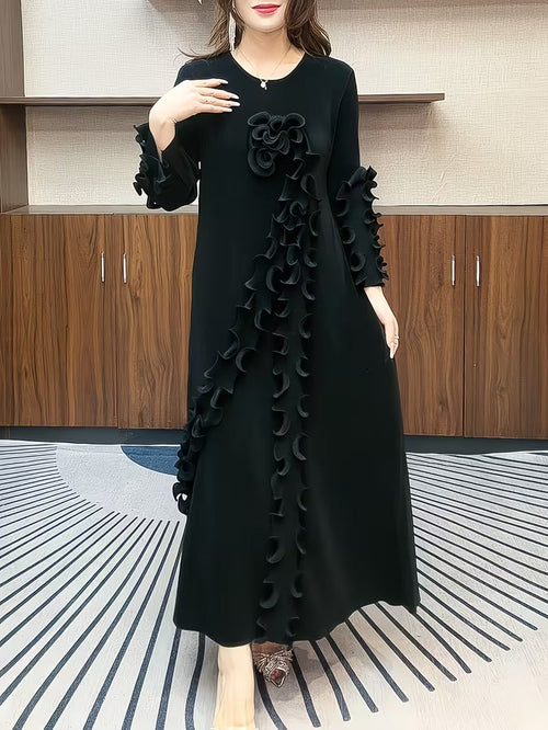 Modern Plus Size Pleated Dress with Relaxed Comfort Fit