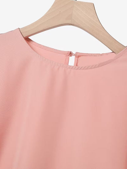 Sophisticated Button Detail Pleated Top & Skirt Co-Ord