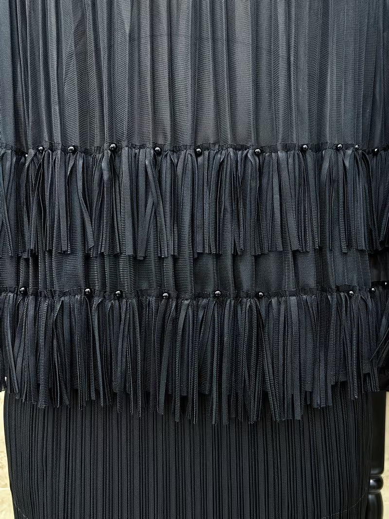 Effortless Style Plus Size Ruffle Tassel Skirt Co-Ord Set