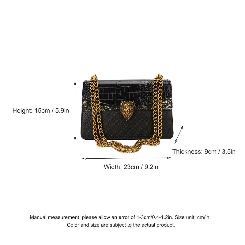 Vintage Crocodile Print Crossbody Bag