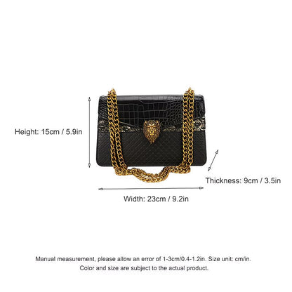 Vintage Crocodile Print Crossbody Bag