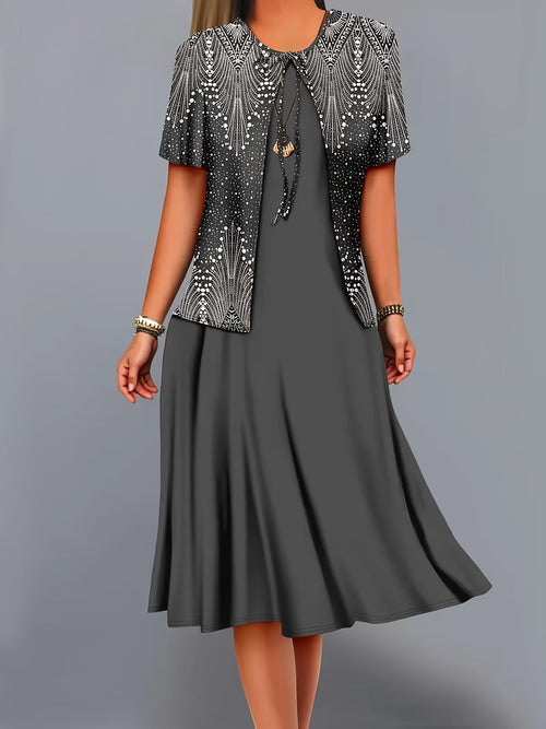 Ethnic Fusion Jacket & Skirt Set – Spring Autumn Comfort Wear