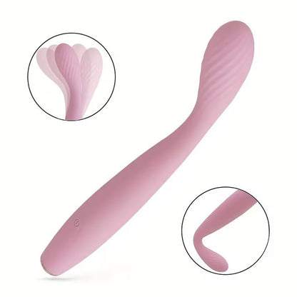 USB Rechargeable Curved Silicone Personal Massager – 10 Vibration Modes, Ergonomic Design, Waterproof & Portable