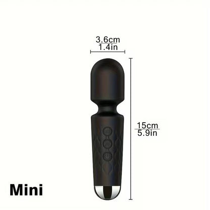 USB Rechargeable Wand Personal Massager – 20 Vibration Modes, 8 Speed Levels, Waterproof Silicone Body Massager for Full-Body Relaxation