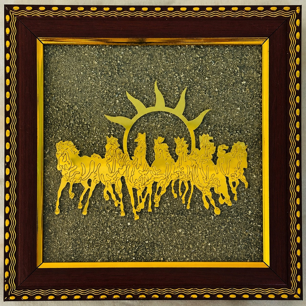 Seven Horses Pyrite Prosperity Frame