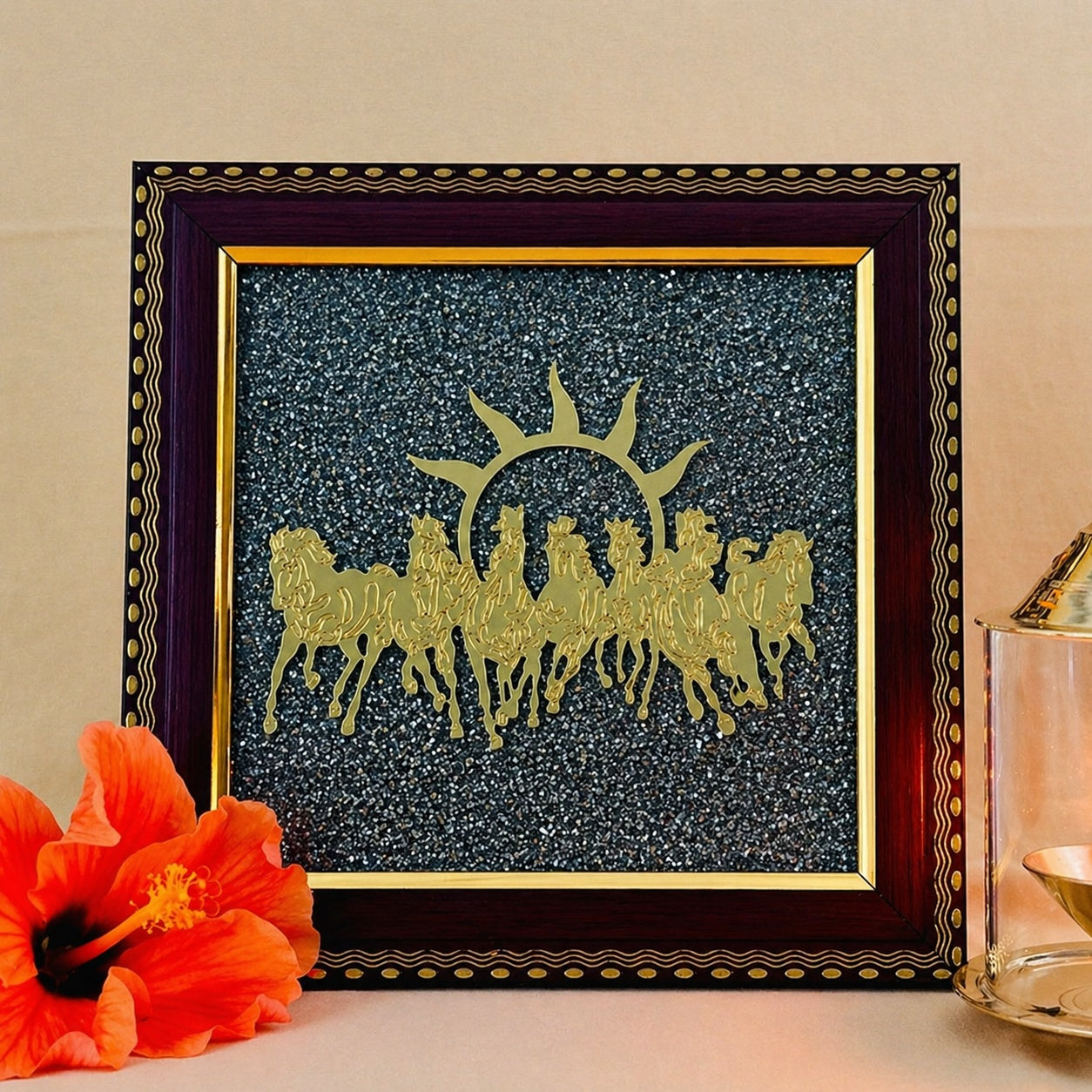 Seven Horses Pyrite Prosperity Frame