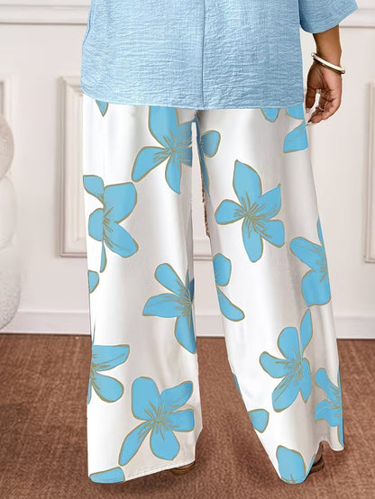Timeless Parisian Style Plus Size Printed Casual Outfit