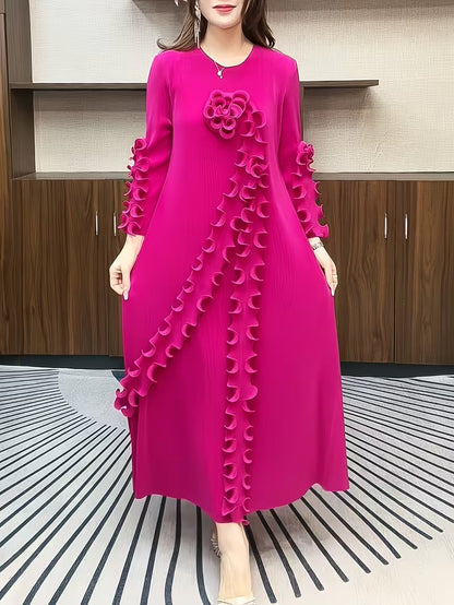 Modern Plus Size Pleated Dress with Relaxed Comfort Fit