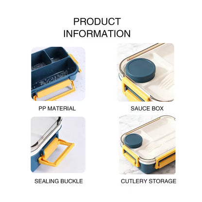 Portable 3-Layer Stainless Steel Lunch Box