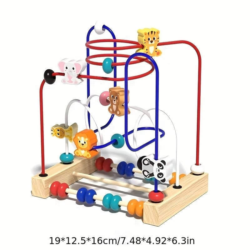 🧸 Animal Bead Learning Toy – 3-Line Educational Puzzle for Kids