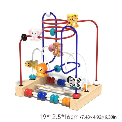 🧸 Animal Bead Learning Toy – 3-Line Educational Puzzle for Kids