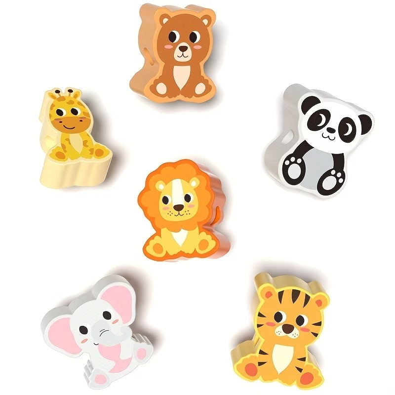 🧸 Animal Bead Learning Toy – 3-Line Educational Puzzle for Kids