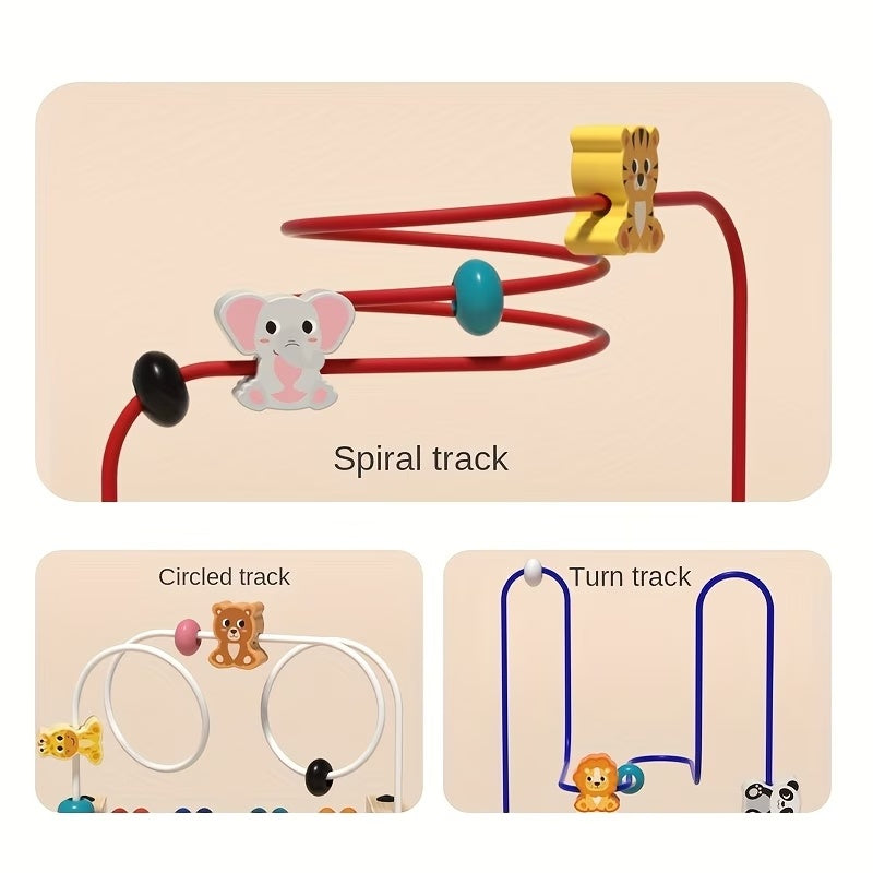 🧸 Animal Bead Learning Toy – 3-Line Educational Puzzle for Kids