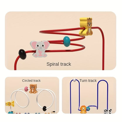 🧸 Animal Bead Learning Toy – 3-Line Educational Puzzle for Kids