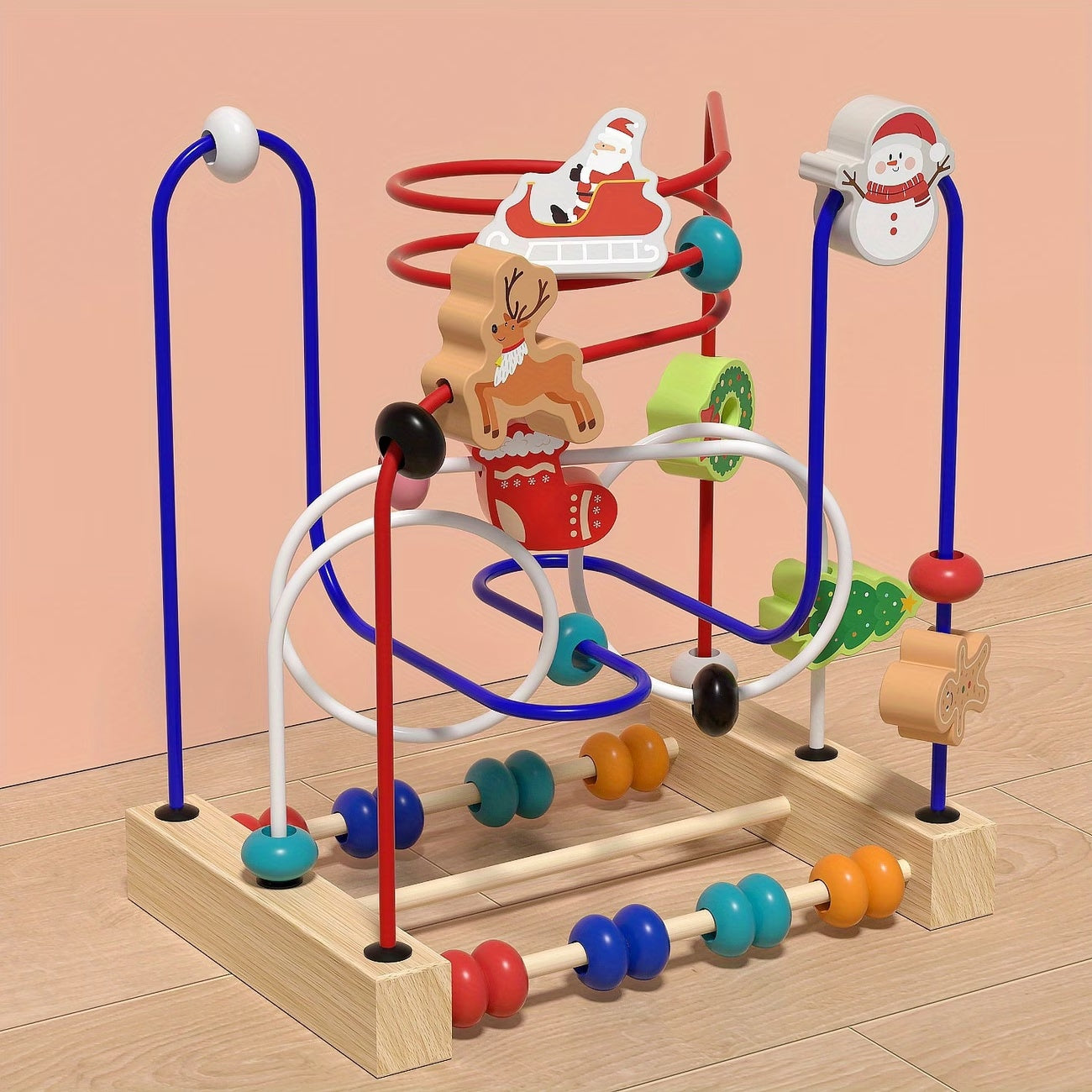 🧸 Animal Bead Learning Toy – 3-Line Educational Puzzle for Kids