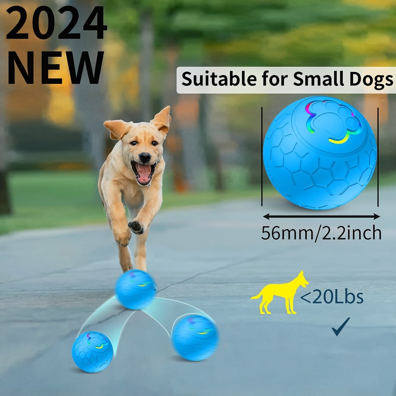 Smart Rechargeable Dog Toy Ball – Automatic Bouncing Interactive Pet Toy