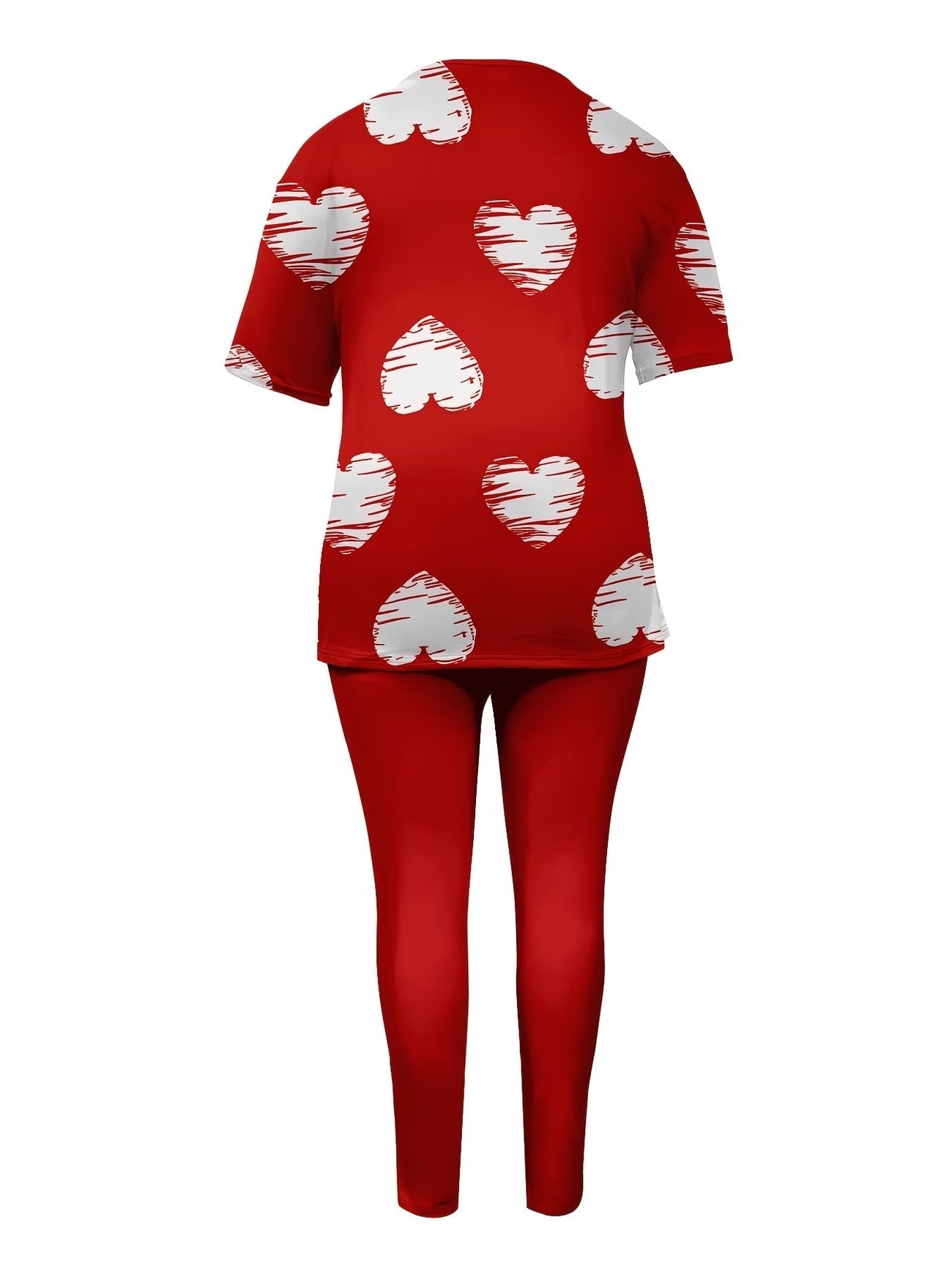 Women’s Floral Printed Co-Ord Set – Short Sleeve Top & Trouser 2-Piece Casual Outfit