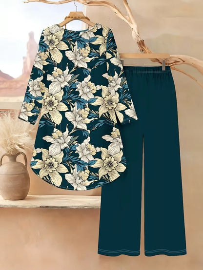Floral Luxe Two-Piece Suit Set