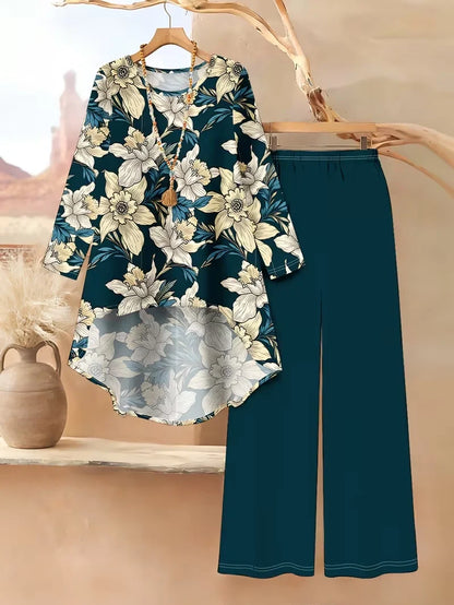 Floral Luxe Two-Piece Suit Set