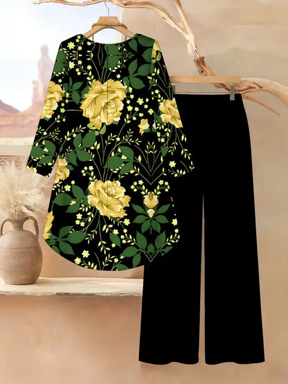 Floral Luxe Two-Piece Suit Set