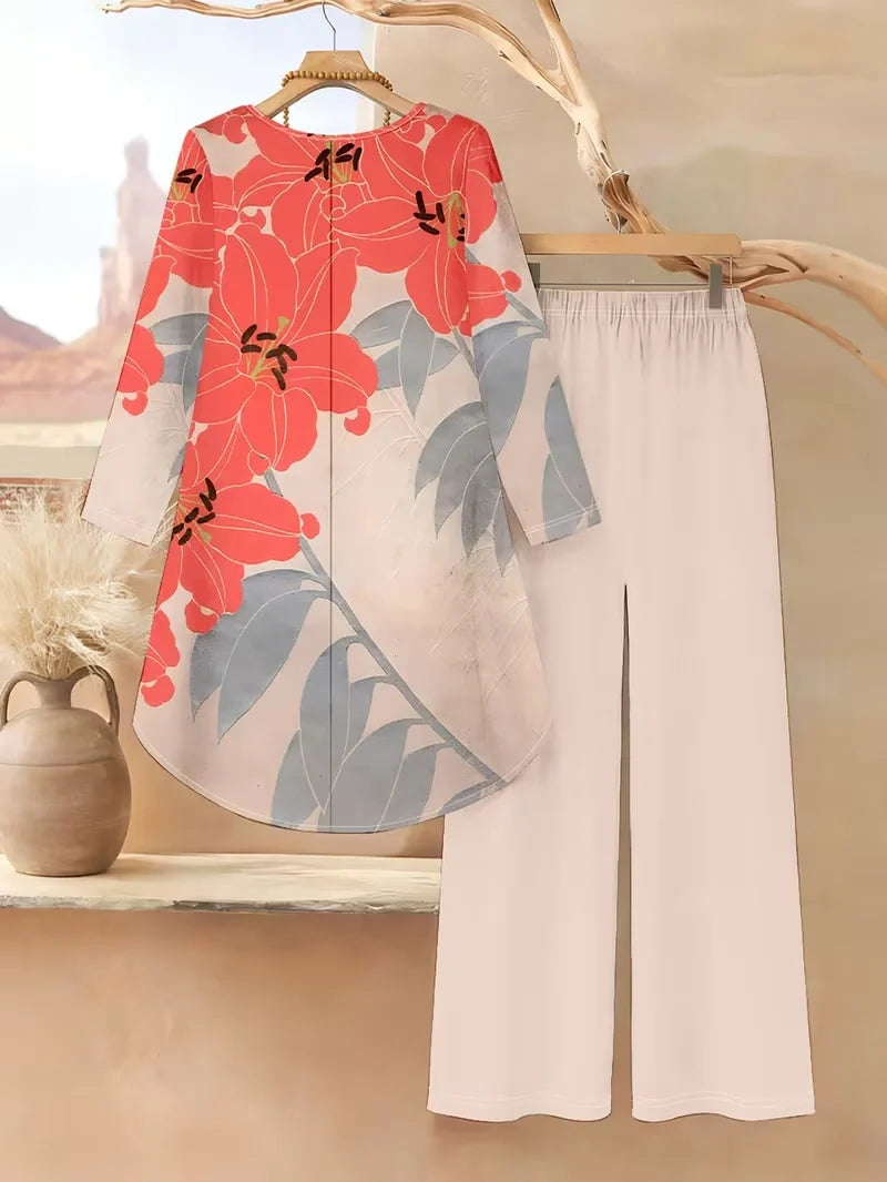 Floral Luxe Two-Piece Suit Set