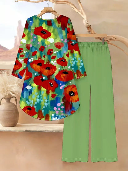 Floral Luxe Two-Piece Suit Set