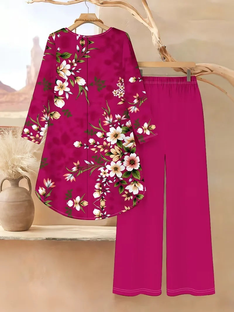 Floral Luxe Two-Piece Suit Set