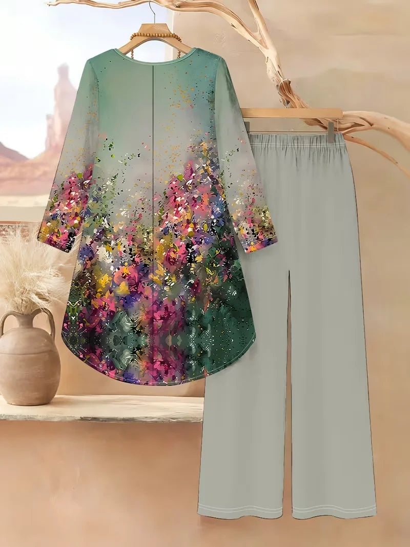 Floral Luxe Two-Piece Suit Set