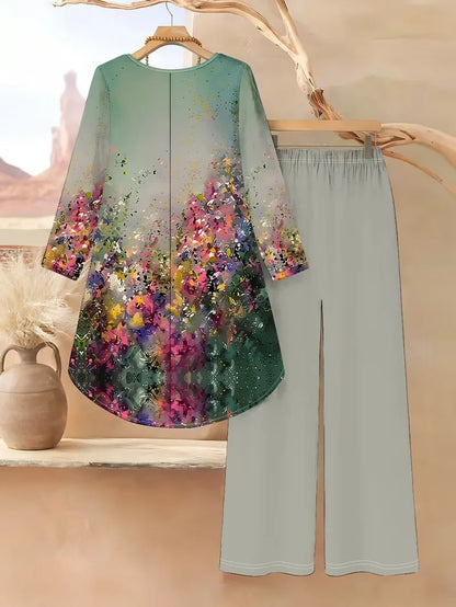 Floral Luxe Two-Piece Suit Set
