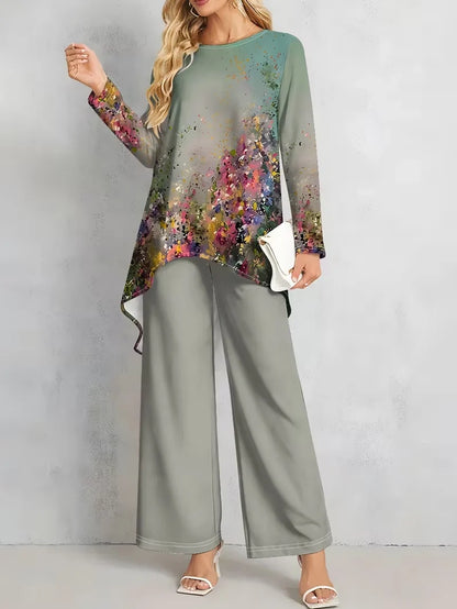Floral Luxe Two-Piece Suit Set