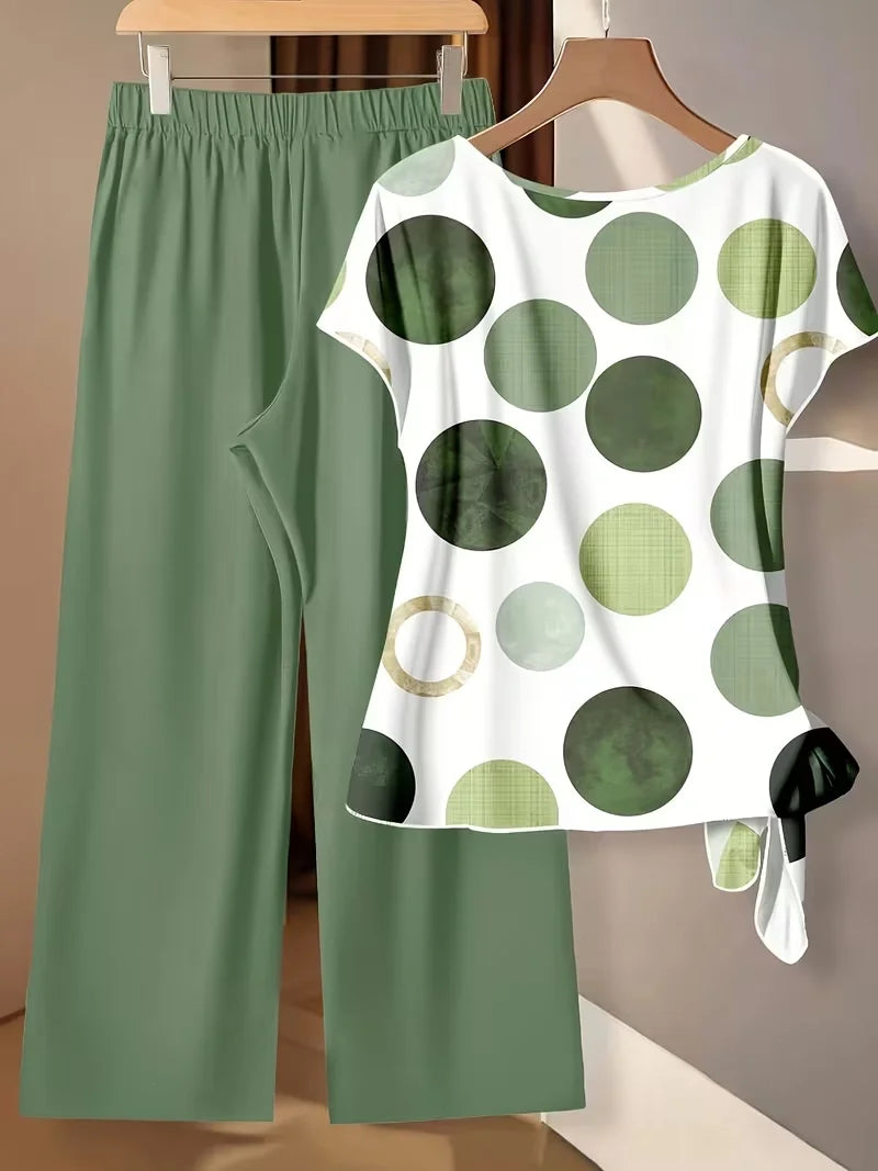 Women’s 2-Piece Floral Outfit – Shirt & Pants Set