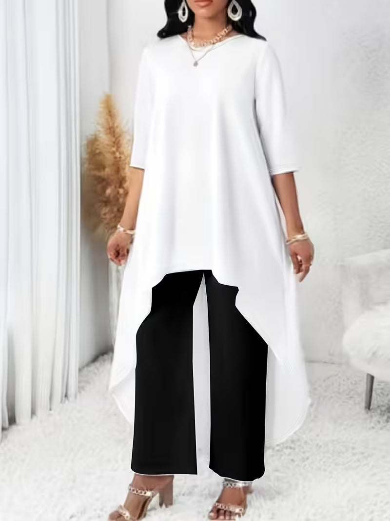 Plus Size Irregular Hem Dress Top