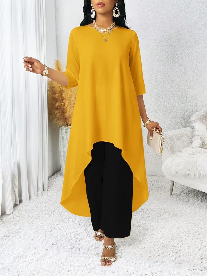 Plus Size Irregular Hem Dress Top