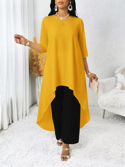 Plus Size Irregular Hem Dress Top