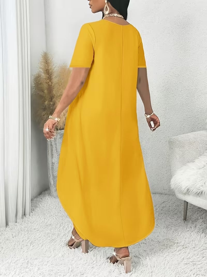 Plus Size Irregular Hem Dress Top
