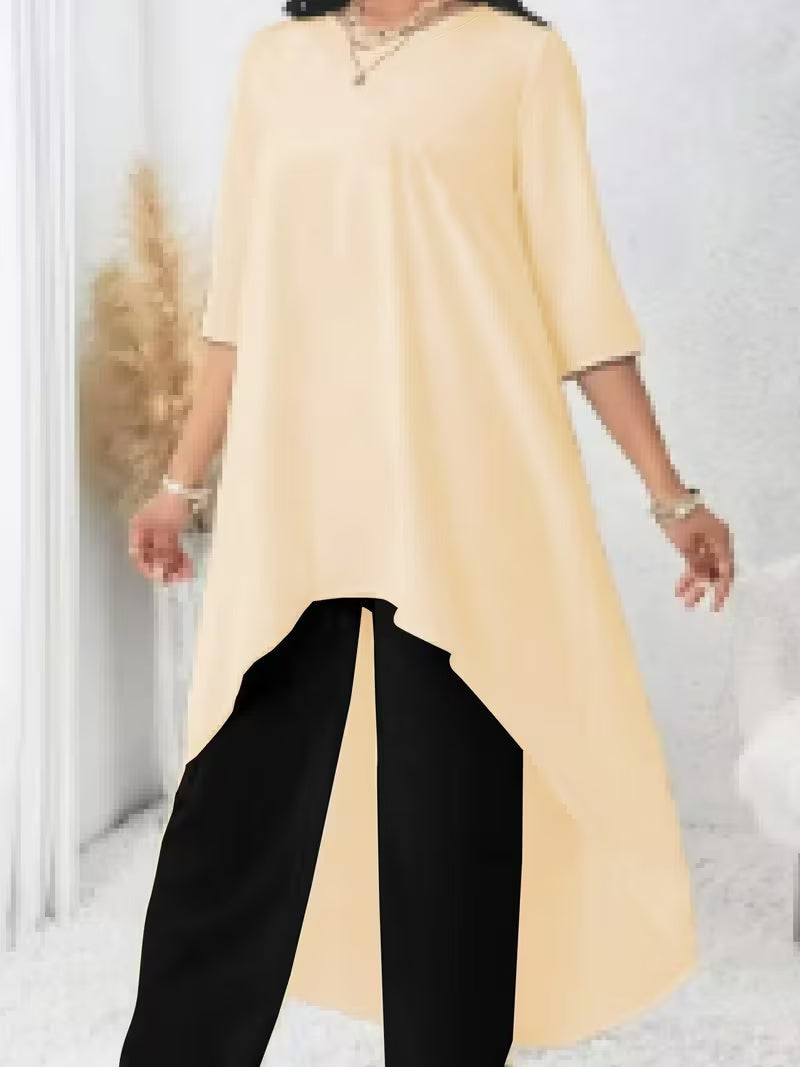 Plus Size Irregular Hem Dress Top